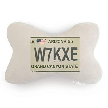 Imagem de DIYthinker Almofada de apoio de cabeça com estampa de número de licença de carro americana para decoração de pescoço