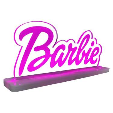 Imagem de Luminária Geek Infantil Barbie - Acrílico Rosa - Mk Displays