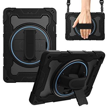 Imagem de QYiiD Capa para Lenovo Tab K10 2021/M10 FHD Plus 10,3 polegadas (2020 2ª Geração), capa protetora resistente para crianças com suporte giratório de 360° e alça de ombro para TB-X606F/TB-X606X de 10,3
