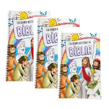 Imagem de Kit 3 Livros Infantis Colorindo Histórias Da Bíblia - Blook
