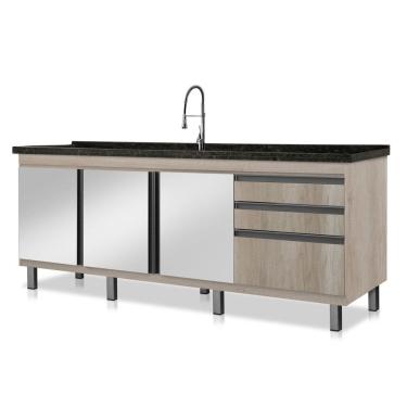 Imagem de Gabinete de cozinha espelhado Vitória para pia de 1,94 m