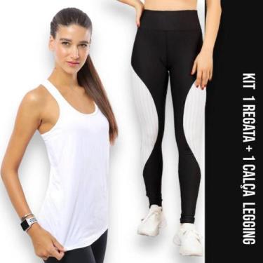 Imagem de Camiseta REGATA DRY FIT Tecido furadinho + Calça LEG LEGGING REDINHA C