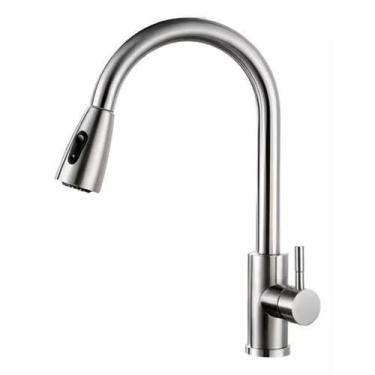 Imagem de Torneira Gourmet Monocomando Com Extensor Ducha Luxo Inox - Nanan, Aço