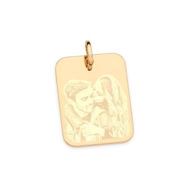 Imagem de Pingente Personalizado Rommanel 542774 Com Foto Kit Presente, Dourado