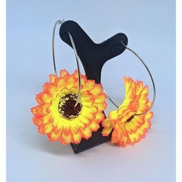 Imagem de Brinco Carnaval Bloquinho Par de Brincos Argola Aço Girassol Fitinhas Franjas Pompom Neon Festas Fios Lantejoula 2025