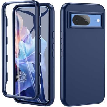 Imagem de Cum2giff Oil-pixel8a Capa para Pixel 8a, 360° de corpo inteiro, à prova de choque, com protetor de tela integrado, proteção contra quedas de grau militar, capa resistente para Google Pixel 8a, azul