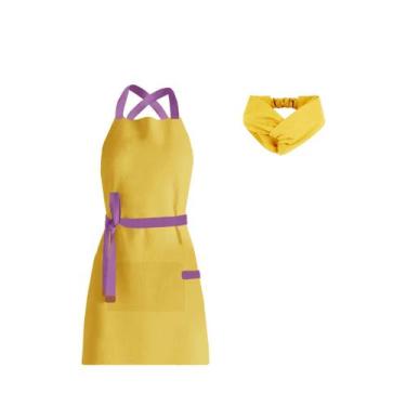 Imagem de Avental Amarelo Alça Cruzada e Faixa Cabelo Restaurante Bar - CASACHA
