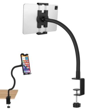 Imagem de Mippko Suporte de tablet pescoço de ganso para mesa/mesa/cama/banco/púlpito/bancada, suporte de iPad compatível com iPad de 4,7 ~ 12,9 polegadas iPad/Nexus/LG G Pads/Kindle/e-Reader/Switch/Galaxy Tabs