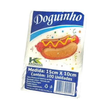 Imagem de Saco Plástico Pequeno Cachorro Quente 15X10Cm Kit 3000Un - Kromassa