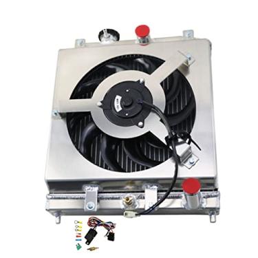 Imagem de Tepilauda Radiador de alumínio de 4 fileiras de 62 mm e cobertura de ventilador compatível com Honda Civic Del Sol Integtra DC EG EK 1992-2001 97