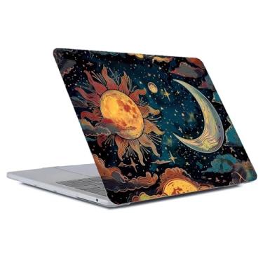 Imagem de FKBRCL4U Capa transparente para MacBook Pro de 13 polegadas, capa transparente Sun and The Moon Shine Against versão 2013-2015 Mac Pro Retina 13 A1425/A1502 capa rígida de plástico transparente para
