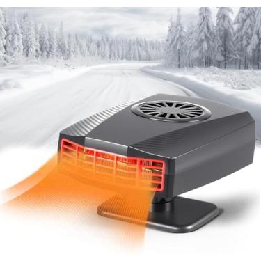 Imagem de Aquecedor de carro - Ventilador de aquecimento e resfriamento rápido 2 em 1 Desembaçador de para-brisa de carro, aquecedor de carro de 12 V que se conecta ao isqueiro, aquecedor portátil para carros