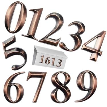 Imagem de Hopeful Life Feng 10 peças de números de casa autoadesivos 3D para fora, números de caixa de correio à prova d'água para placa de endereço de casa, adesivos refletivos de 7,6 cm para caixa de correio