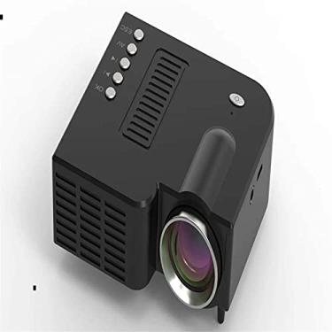 Imagem de U5GAAALPPQ9 Projetor 28C Mini projetor LCD portátil compatível com a mesma tela 1080p USB cartão SD entretenimento familiar (cor: preto, tamanho: 9,88,74,9 cm) (preto 9,8 * 8,7 * 4,9 cm)