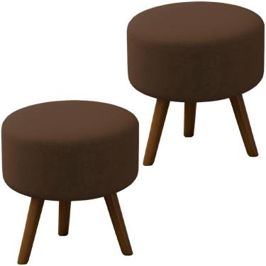 Imagem de Kit 2 Puff Puf Para Sala Pes Palito Small Veludo Sl 942 Peer Sl 942