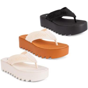 Imagem de Melissa Mlover Thong Platform Sandália Leve Original 37914, Bege, 36