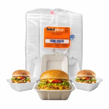 Imagem de Hamburgueira De Isopor Delivery Lanchonete H03 Grande Com 100 Unidades