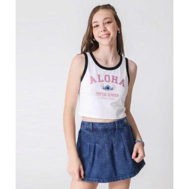 Imagem de Blusa Juvenil Cropped Stitch Tam 10 a 16 Off White-34134 - Disney, Off