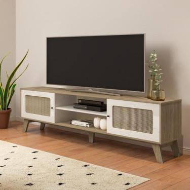 Imagem de Rack Retrô para TV até 75 Polegadas MDF 180cm 2 Portas Charlotte Marro