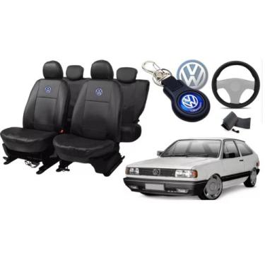 Imagem de Jogo de Capas de Couro para Gol 1986 - Couro Impermeável + Chaveiro + 