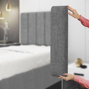 Imagem de Painel Modulado Nashira 140 Linho Aradecor, CINZA ESCURO, CASAL PADRãO