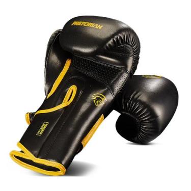 Imagem de Luva Pretorian Boxe/Muay Thai Elite, 12oz, Preto, Amarelo