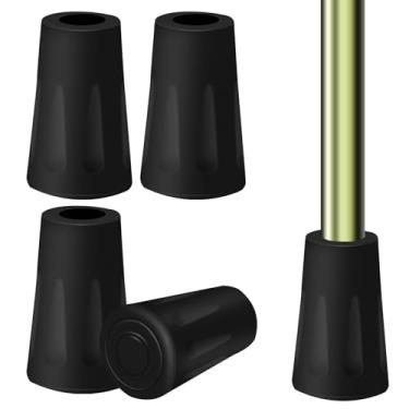 Imagem de 4 peças de pontas de bastão de caminhada, protetores de substituição de pontas de borracha para caminhada, pés de borracha para caminhadas, bastões de caminhada, bastões de caminhada, bengalas de