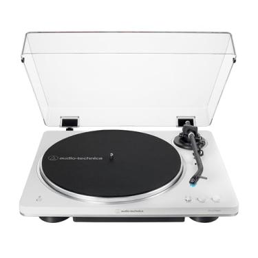 Imagem de Audio-Technica AT-LP70XBT-WS-C | Toca-Discos Hi-Fi com Bluetooth Totalmente Automático com Transmissão por Correia, Branco/Prata, 33/45 RPM