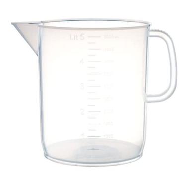 Imagem de United Scientific Jarra de plástico, 5000 ml - jarro grande com bico - graduações elevadas - resistente a produtos químicos, autoclavável, 1 cada