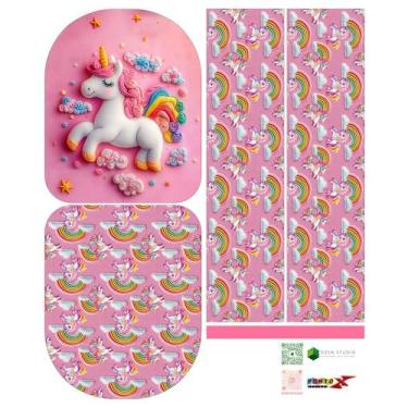 Imagem de Painel Mochila Média Unicórnio - Dzen Sintético Doll Estampado - PX
