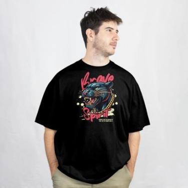 Imagem de Camiseta Masculina Casual Estampa Brave Estilosa Malha em Algodão do P ao G1-Masculino