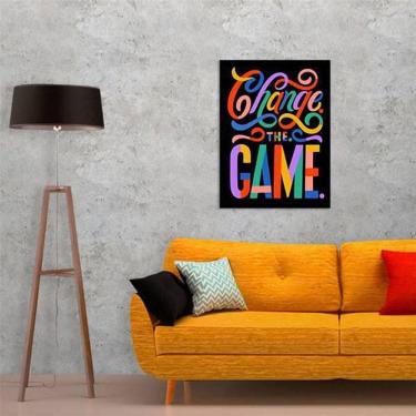 Imagem de Quadro Decorativo Change The Game 34X23Cm - Moldura Branca