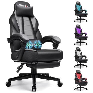 Imagem de BOSSIN Cadeira de Escritório Gamer Reclinável e Ergonômica com Apoio para Lombar, Azul