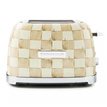 Imagem de Torradeira 2 fatias MacKenzie-Childs Cherry Check bege e branca aço inox 850W 110V