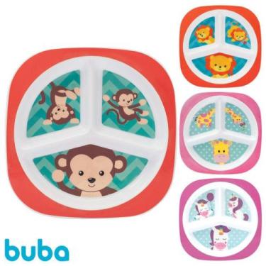 Imagem de Prato Pratinho com Divisórias Infantil Buba Animal Fun