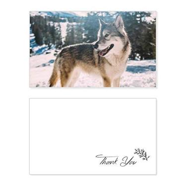 Imagem de Smile White Dog Snow Picture Cartão de agradecimento aniversário comemoração casamento agradecimento