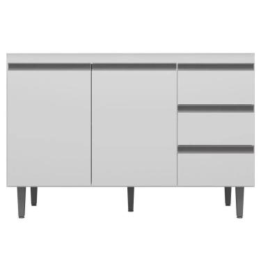 Imagem de Balcão De Pia 100Cm 2 Portas 3 Gavetas Andréia Preto