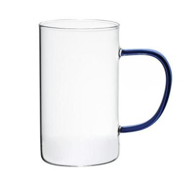 Imagem de Caneca Vidro Boro Com Alça Azul 300 Ml Mimo Style Tc22132