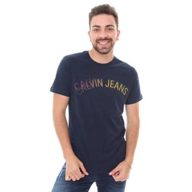Imagem de Camiseta Calvin Klein Jeans Shadow Points Azul Marinho-Masculino