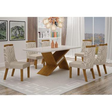 Imagem de Sala de Jantar Completa com 6 Cadeiras 1,80x0,90m - Ágata - Leifer Móveis