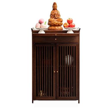 Imagem de Altar budista chinês novo estilo chinês mesa minimalista de madeira maciça doméstica, nicho econômico de Buda, armário de mesa de tributo, mesa de Buda, santuário, mesa de incenso de buda mesa de meditação altar