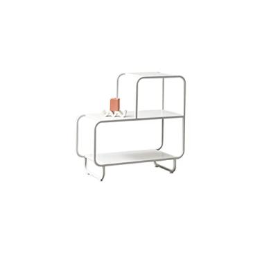 Imagem de Mesa lateral retangular de 3 camadas de metal pequena mesa de centro escritório sala de estar sofá mesa de cabeceira quarto mesa de cabeceira decoração de casa mesa de canto mesa de centro para sala de estar (cor: dourado)