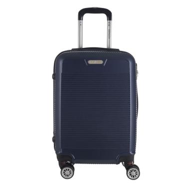 Imagem de Mala de Bordo Abs para Viagem Denlex Ma1121 Cadeado Integrado Rodas Duplas Giro 360º Azul