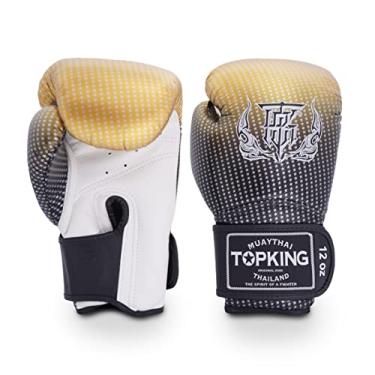 Imagem de Luvas de couro respirável Top King Super Star Muay Thai Luvas de boxe para treinamento ou Sparring – 227 g, 283 g, 340 g, 453 g