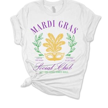 Imagem de Camiseta feminina Mardi Gras Social Club manga curta, Branco, M