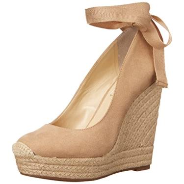 Imagem de Jessica Simpson Salto plataforma feminino Zexie Wrap, Microcamurça Supreme de amêndoa, 9