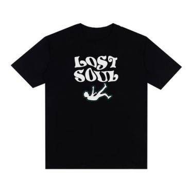 Imagem de Camiseta Streetwear Estampada Lost Soul 100% Algodão Camisa Oversized