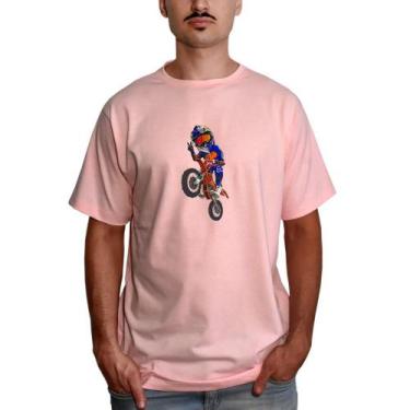 Imagem de Camiseta Masculino Algodão Desenho Moto Trilha Motocross Enduro Cross