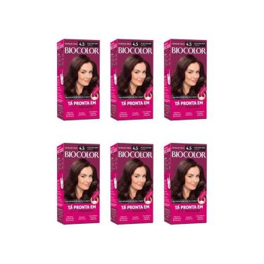 Imagem de Coloraçao Biocolor Creme 4.5 Acaju Escuro Poderoso-Kit C/6Un