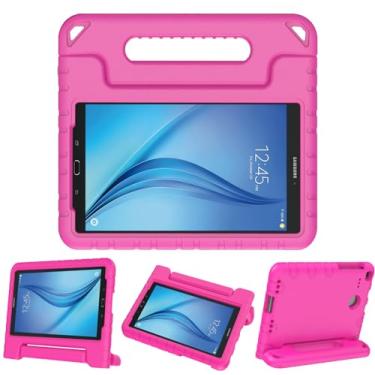 Imagem de BMOUO Capa infantil para Samsung Galaxy Tab E 20.3 cm - EVA à prova de choque, leve, capa de super proteção com alça e suporte para crianças - Rosa